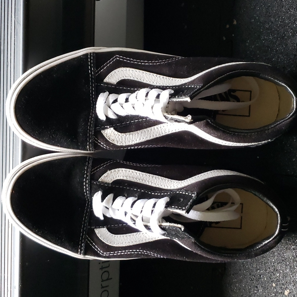 Black and white vans